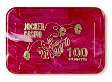 Plaques 75 x 50 mm - Rose ”Jocker casino”