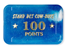 Plaques 75 x 50 mm - Bleu ”Stand des cow-boys”